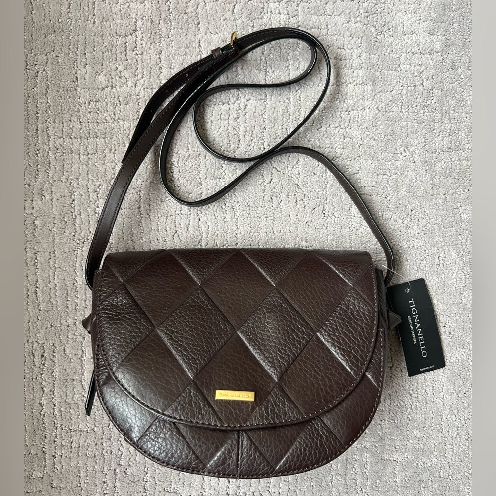Tignanello In Knots Saddle Crossbody Bag, Brown